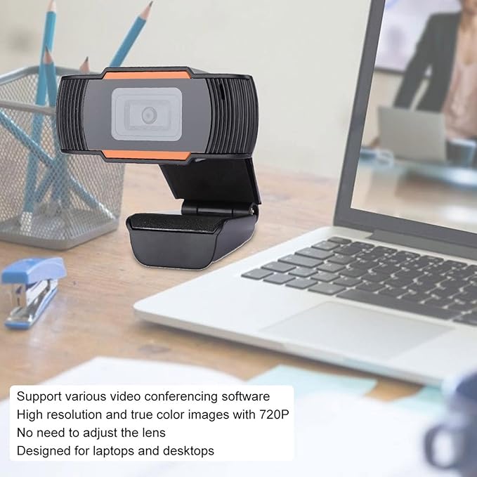 High Definition Camera 720P USB 2.0 Webcam for Laptop Desktop Compact Design with True Color and Auto White Balance - Clear Video Conferencing Easy Setup Reliable Performance
