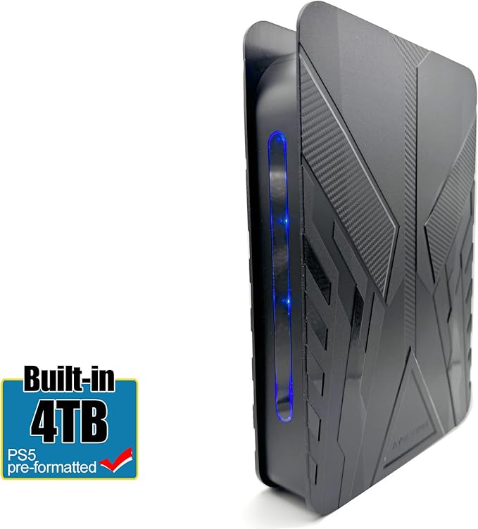 Avolusion PRO-T8 Series 3TB USB 3.0 External Gaming Hard Drive for PS5 Game Console (Black) - 2 Year Warranty (Renewed)