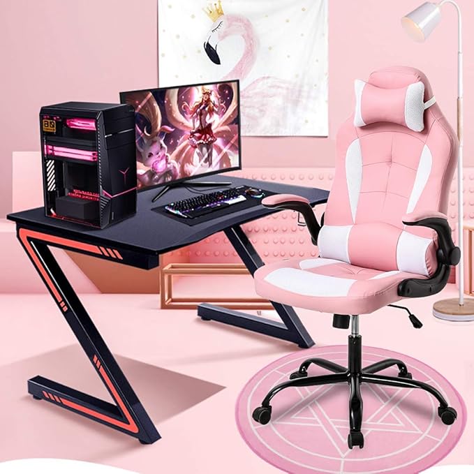 Ergonomic High Back Gaming Chair &amp Office Chair PU Leather &amp Adjustable &amp Easy Assembly &amp BIFMA Certified for Home/Office (Gray) (Cherry)