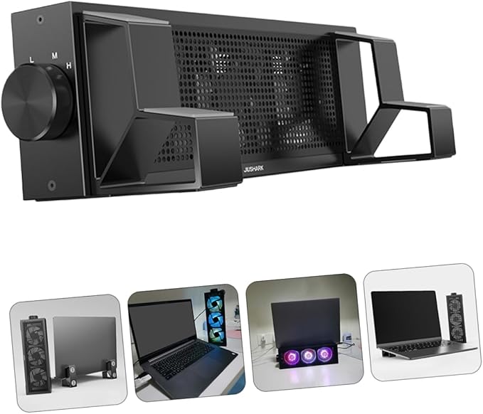 Gadpiparty RGB Adjustable Laptop Cooling Stand 3-Speed Fan Practical Heat Dissipation Rack for Gaming and Home Use Compatible 15-17 inch Notebooks