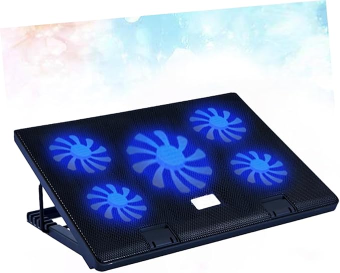 5 Fan Laptop Cooling Stand Notebook Cooling Pad for Gaming Energy Saving Powered Laptop Cooler f