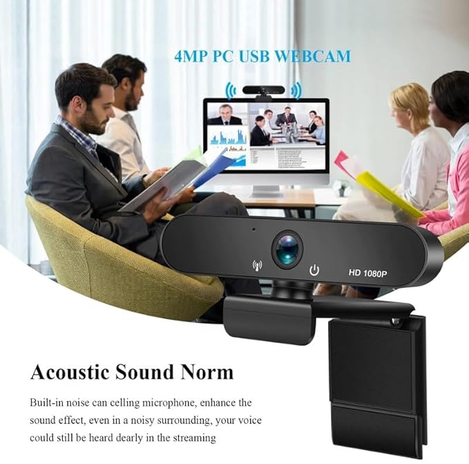 1080P Webcam Mini Computer PC WebCamera with Plug Rotatable Cameras for Live Video Calling Conference Work