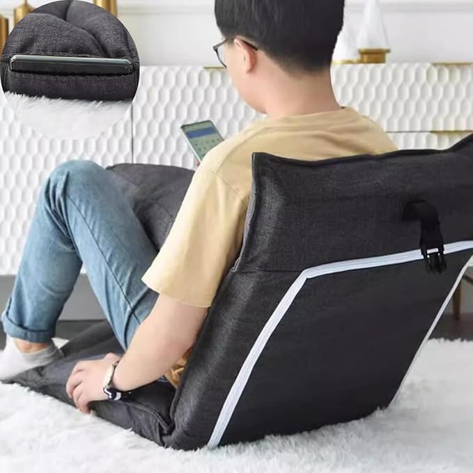 ELEFOCUS Floor Chair with Back Support Folding Floor Gaming Chair with Adjustable Backrest and Head Lazy Sofa Lounger Recliner Chair(/Green a)