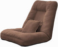 Floor Chair Folding Sofa Adjustable Positions Padded Lazy Sofa with Pillow Back Support Floor Gaming Chair for Reading Bedroom(Brown)