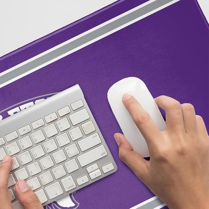 Tarleton State University Texans Primary Logo Stripes Large Gaming Mouse Pad Desk Mat with Stitched Edges Non-Slip Base for Gamer Home and Office 31.5 x 15.7