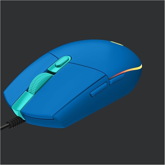 Logitech G203 Prodigy Wired Gaming Mouse 8000 DPI RGB Lightweight 6 Programmable Buttons On-Board Memory Compatible with PC/Mac - Blue