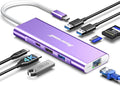 Hiearcool USB C Hub USB-C Ethernet Dongle 4K@60Hz HDMI Multi-Port Adapter USBC Docking Station Compatible for MacBook Dell HP Thunderbolt 3 4 Laptops-Purple