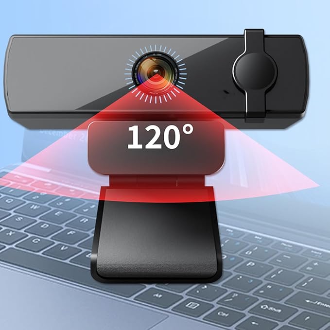 Facials Recognition Webcam 1080P Auto Focuses 120° Wide Angled USB Camera with 360 Rotations Builts in Noise Reductions Mics Plugs and Play Webcam for Video Conferencing