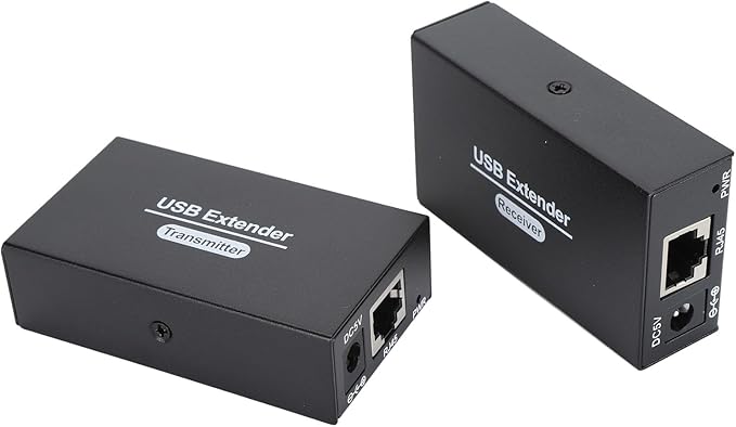 USB Extender Ethernet RJ45 LAN Extension Transmit 120m/394ft Over Single Ethernet Cat5e 6 7 Up to 480Mbps with 4 USB 2.0 Hub for for OS X for Android for Linux (US Plug)