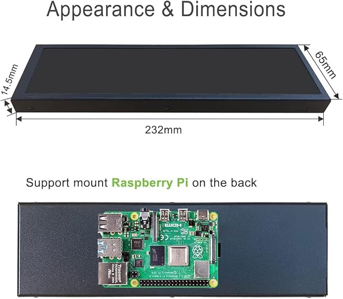 8.8 Inch PC Temperature Display PC Sensor Panel Display Computer Temp Monitor IPS USB Mini Screen AIDA64 CPU RAM DataTemperature Monitor for ARGB Computer Case Secondary Screen