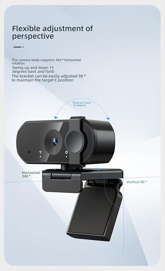 HD Webcam 1080P/2K/4K with Multiple Mounting Options - USB Computer Camera for Desktop Laptop Gaming Plug and Play Facial Recognition Video Conferencing