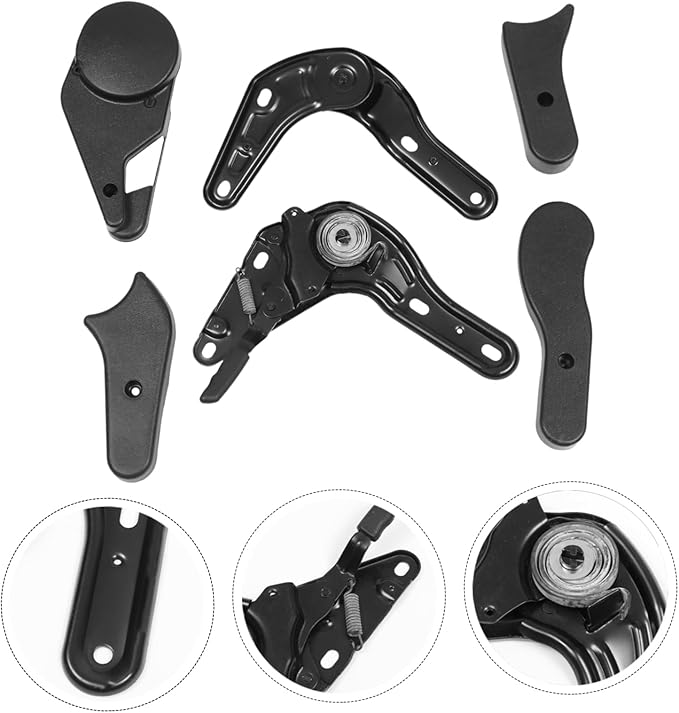 6 Pcs Chair Regulators Multi Angle Adjusters for Gaming Chairs Black Plastic and Iron Accessories Easy to Use and Clean