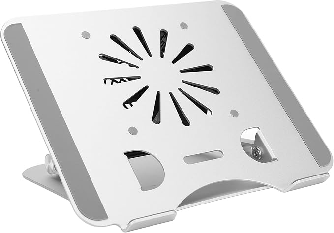 Laptop Cooler Stand 17in Aluminum Alloy Elevatable Foldable Portable with USB Base Fan for Laptops Tablets to Reduce Overheating