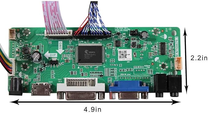 VSDISPLAY DVI VGA Audio Controller Board for 23 LTM230HT05 27 LTM270HT03 1920X1080 LCD Screen