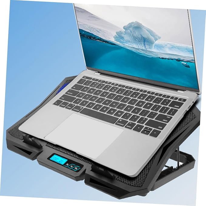 Laptop Cooling Pad 15.6-inch Quiet Fan Stand Adjustable Speed Blue LED for Notebook Cooler Base Compatible with Gaming and Office Laptops