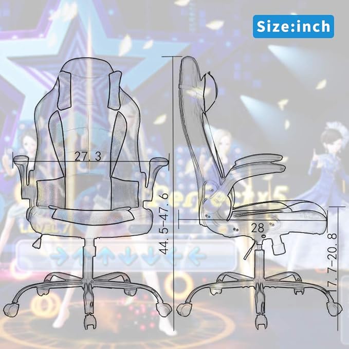 Massage Gaming Chair Ergonomic Office Chair High Back Desk Chair PU Leather Executive Chair with Lumbar Support Headrest Armrest PC Racing Computer Chair Task Rolling Swivel Chair Camo