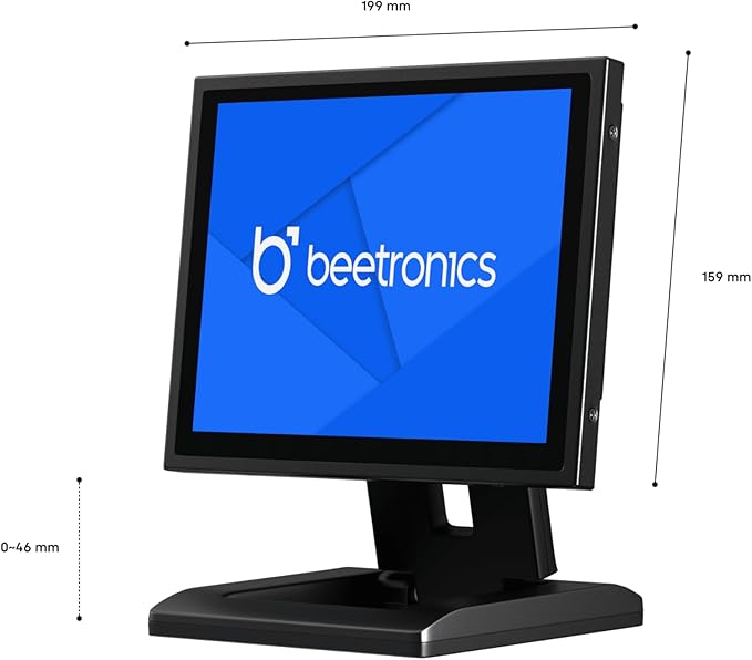 Beetronics 8 Inch Touchscreen Monitor | Full HD 1080p | 8TSV7M – Industrial-Grade Professional 10-Point Multi Touch Display for PC Mac Linux – HDMI DisplayPort USB-C VGA Inputs