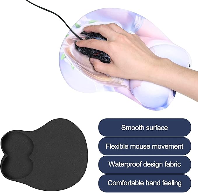 Nsipan Custom Mouse Pad with Wrist Rest Personalized Wrist Support Memory Foam Mat Mouse Mat with Photo Text Slip-Resistance Silicone