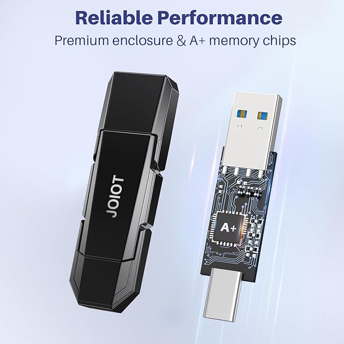 USB C Flash Drive 256GB Up to 450MB/s Dual Type-C &amp USB-A USB 3.2 Solid State Drive USB-C Thumb Drive Compatible with iPhone 15/16 Series Smartphone Tablet Laptop Car Smart TV Game Console