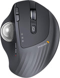 ProtoArc Wireless Trackball Mouse EM01 NL Ergonomic Bluetooth Rollerball Thumb Rechargeable Computer Laptop Mouse Adjustable Angle &amp 3 Device Connection for PC Mac Windows-Silver Ball