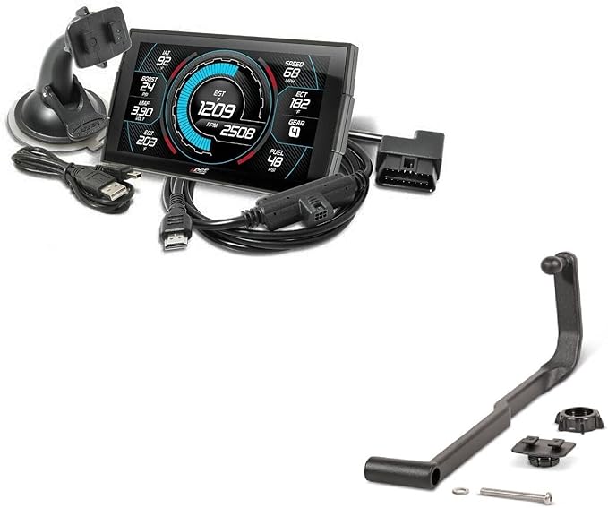 Edge Insight CTS3 Touch Screen Gauge Monitor 84130-3 &amp A-Pillar Mount 38600 Compatible with 2006-2009 Ram 1500/2500/3500 Diesel 6.7 5.9 5.7 HEMI Magnum Cummins
