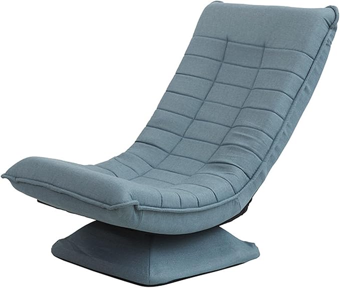 Adjustable Floor Gaming Chair High Back Lazy Sofa Sleeper for Game Recreation Room 360° Swivel Adjustable Backrest Soft Cushion.Blue