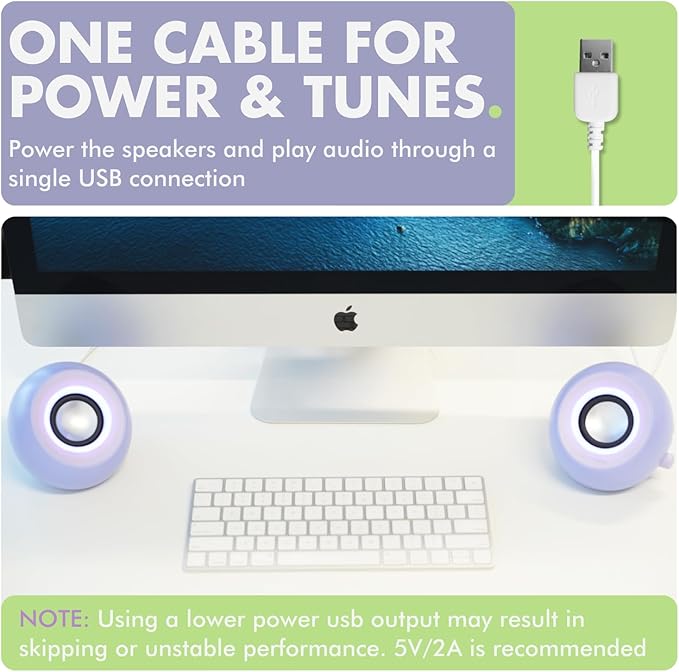 X9 Performance Purple Computer Speakers for Desktop PC with RGB Lighting Bluetooth USB and AUX - Triple Mode Connection Dual 2.25 Drivers for Work and Play - Bluetooth PC Speakers - Purple