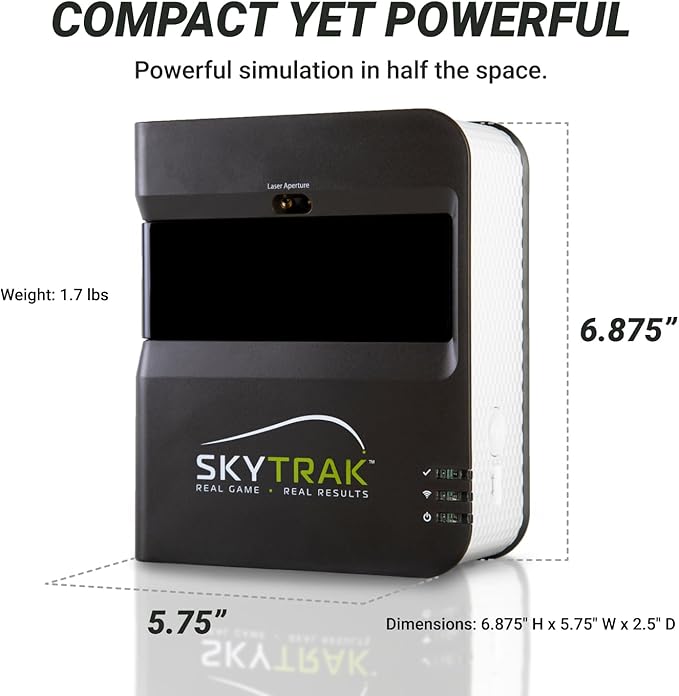 SKYTRAK Golf Launch Monitor | Photometric Technology for Ball Speed Carry &amp Total Distance Spin Rates Launch &amp Shot Shape Data | Golf Simulator &amp Practice