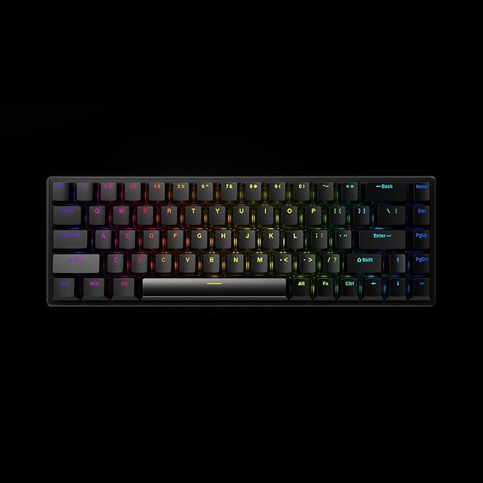 Mechanical Keyboard 2000mAh Blue Switches 3 Modes 2.4G Gaming Mechanical Keyboard for Smartphones for Tablets (Black)