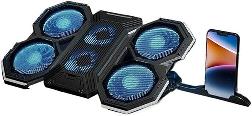 17Inch Gaming Laptop Cooler Six Fan Adjustable Wind Speed Height RGB Backlight USB Port Laptop Cooling Pad Notebook Laptop Stand