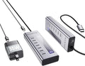 Powered USB C Hub PULWTOP 7 in 1 USB C Hub Support Data 10Gbps &amp Charging(Not Support Video) USB C Powered Hub 10Gbps Ports for iMac MacBook Pro/Air iPad XPS USB Hub with 35W PD Power Adapte