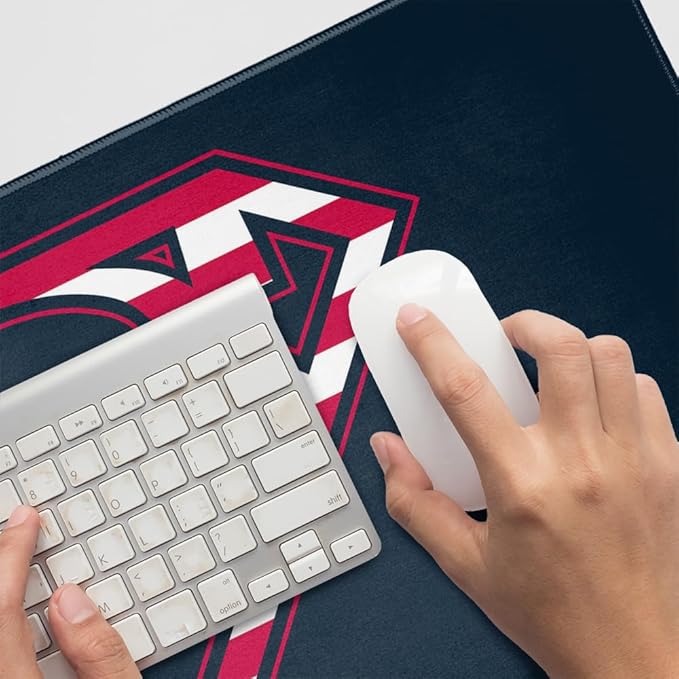 Superman USA American Flag Shield Logo Large Gaming Mouse Pad Desk Mat with Stitched Edges Non-Slip Base for Gamer Home and Office 31.5 x 15.7