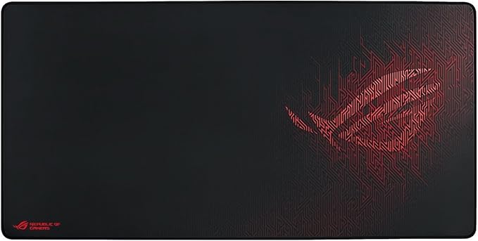 ASUS ROG Sheath Gaming Mouse Pad – 35.4” x 17.3 Extra-Large Surface Pixel-Precise Tracking Anti-Fray Stitched Edges Non-Slip Base - Black/Red