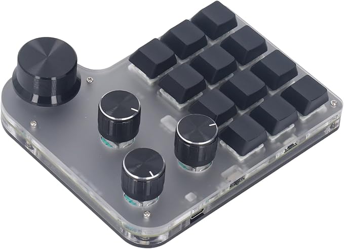 Mechanical Gaming Keyboard Mini Macro USB 12-Key Programming Keyboard for Office and Games ABS Material