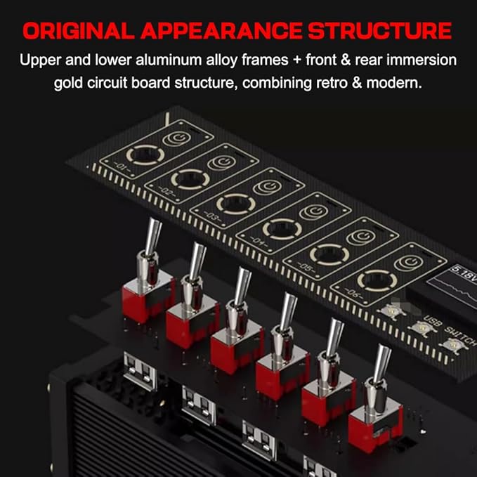 8 Ports USB C Splitter 8 Port USB Docking Station with 1.54-Inch IPS Color Screen 10 Levels Brightness Adjustment for Phones Tablets and Gadgets