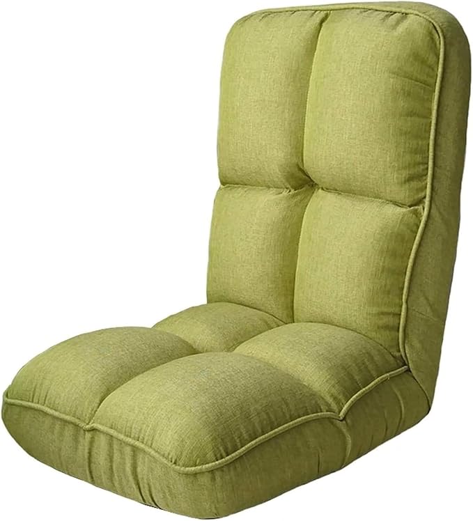 ELEFOCUS Folding Sofa Chair Folding Floor Chair Foldable Computer Chair Easy to Remove and Wash for Bedroom Living Room(Green)
