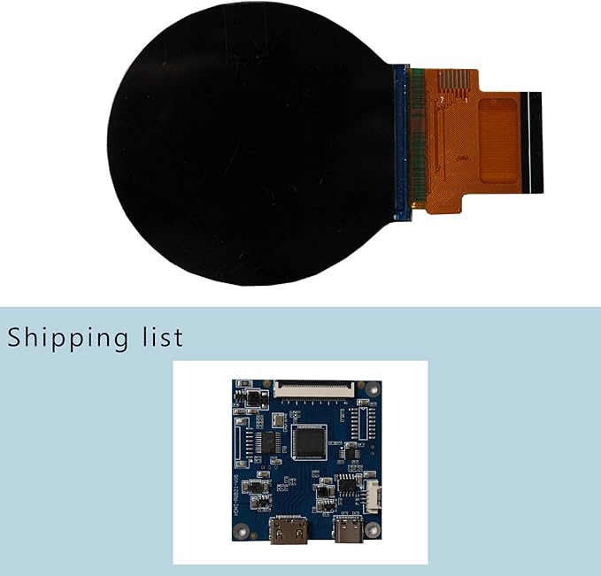 2.1 inch 480X480 IPS MIPI 300nit Circle LCD Screen and 40 pins Controller BoardMicro USB Power Port