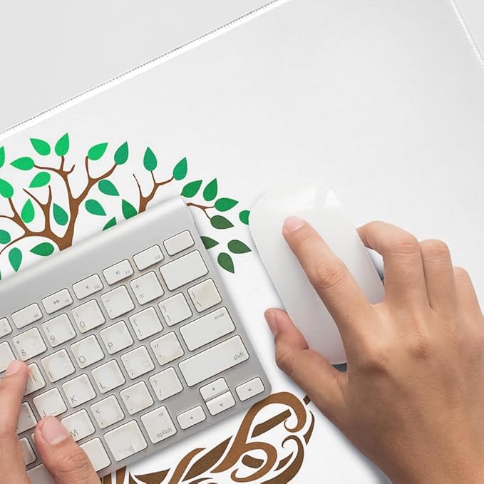 Tree of Life Mother Nature Large Gaming Mouse Pad Desk Mat with Stitched Edges Non-Slip Base for Gamer Home and Office