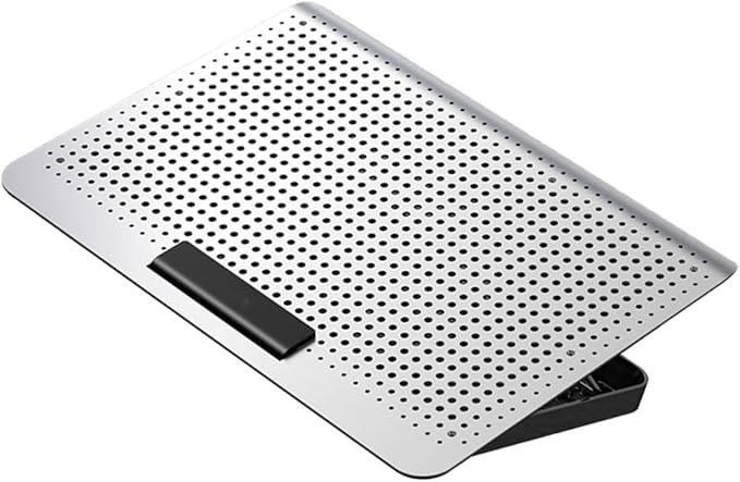 Laptop Cooler Stand with Adjustable Silent Fan Aluminum Alloy Notebook Radiator for Heat Dissipation Ergonomic Cooling Accessory for Home Office and School Use