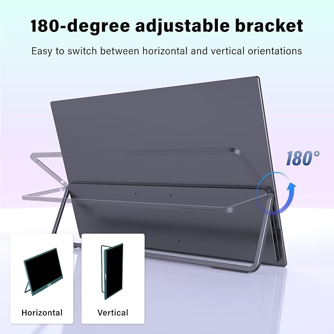 InnoView 4K Portable Monitor 18.5 3840x2160 UHD USB-C HDMI for Laptop 10Bit IPS Computer Gaming Display HDR Travel Monitor with W/180°Adjustable Stand for Desktop Mac Phones Tablet PS5/4 Switch