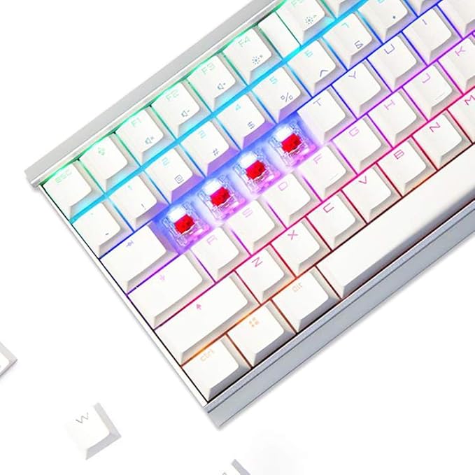 Laptop Keyboard Mechanical Gaming Keyboard with Black Switch 104 Keys LED RGB Backlit Cherry MX Blue Switches for PC/Games Computer Keyboard (Color : Black) (White)