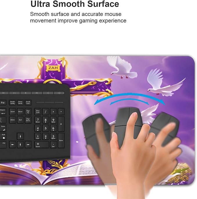 XXL Gaming Mouse Pad Extended (35.5X16) This is A Backdrop Rich with Religious Atmosphere Large Non-Slip Desk Mat Water-Resistant Keyboard Mousepad for Office &amp Home