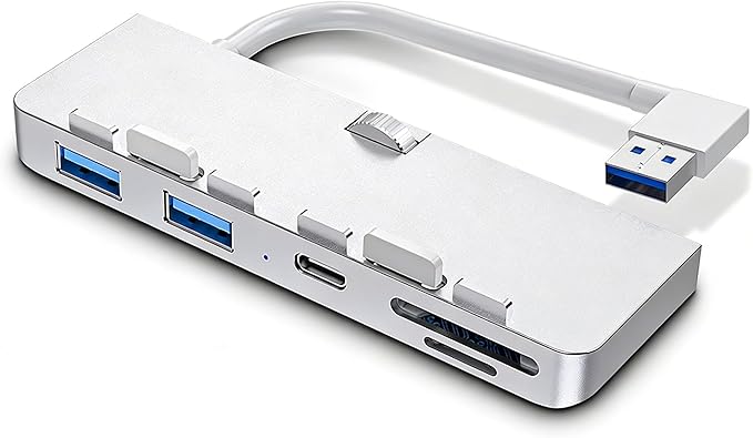 USB 3.0 Hub for iMac (2012-2019) 21.5/27 inch Aluminum Front Port Expander with 3 USB-A Ports and SD/TF Card Reader - Slim Plug and Play Adapter for iMac 5K iMac Pro (Not for M1/M3)