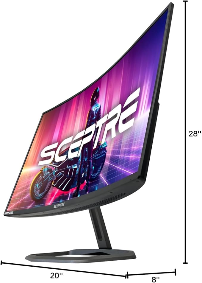 Sceptre Curved 32-Inch Gaming Monitor 1920 × 1080 Up to 240+Hz 1ms 110% sRGB AMD FreeSync Premium Built-in Speakers HDMI DisplayPort Machine Black (C325B-FWD240 Series)