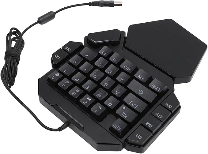 Vikye One Handed Gaming Keyboard 35 Keys Blue Switch RGB Mechanical Gaming Keyboard with RGB Backlight for PC Gamer Vikyea21uoki3pt