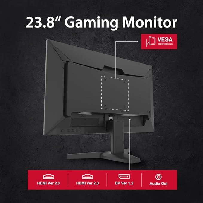Gigastone 24 inch IPS LED Back Light Gaming Monitor 2-Pack 165Hz FHD 1920 x 1080 178° Wide View Dual Monitor Computer Monitor Built-in Speakers FreeSync Ergonomic Tilt VESA MountDPHDMI