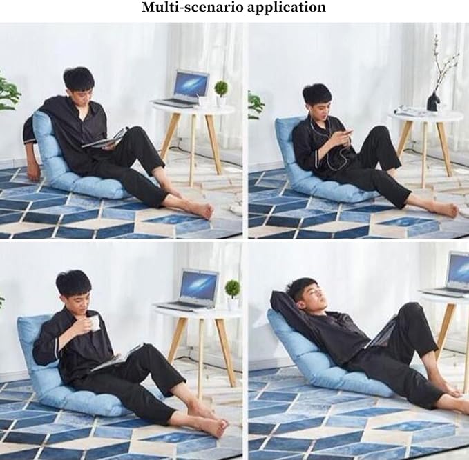 Floor Chair Adjustable Folding Floor Gaming Chair 5-Position Indoor Adjustable Japanese Floor Chair with Back Support Padded Teens Adults Sofa Chair for Living Room Bedroom(/Pink)