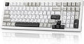 Wireless Game Mechanical Keyboard BT5.0/2.4GHz/USB Multi-Color LED with 18+ Modes Hot-Swappable Custom Keyboard Red Creamy Switches Gaming Keyboard for PC/Mac (Black White)