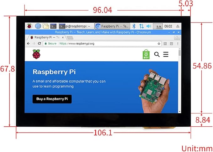 waveshare 4.3inch HDMI LCD (B) 4.3 800x480 Touch Screen LCD Capacitive Display IPS Monitor for Raspberry Pi 4B/3B+/3B/2B/A+/Zero/Zero W/WHJetson NanoPC Windows 10/8.1/8/7BB Black Banana Pi