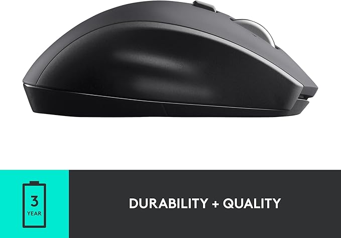 Logitech M705 Marathon Wireless Mouse Gaming Mouse Wireless 2.4 GHz USB-A Receiver 5-Programmable Buttons 3-Year Battery PC Mac Laptop Chromebook - Black